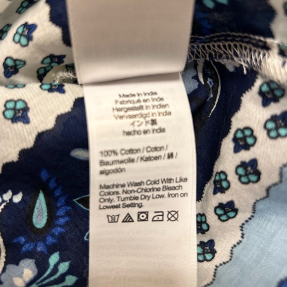 J. Crew White and Blue Ruffled 3/4 Sleeve Blouse - Picture 7 of 8